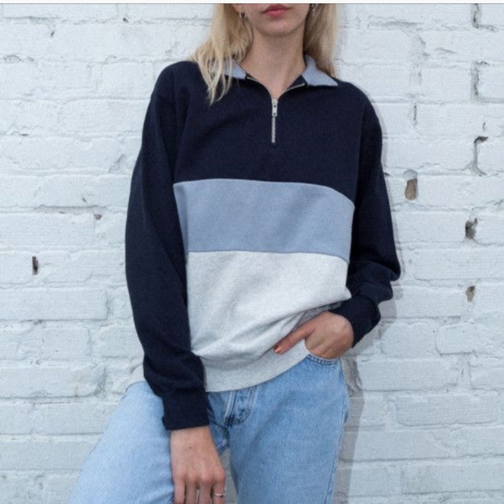 Brandy Melville Colorblock Quarter Zip sweatshirt